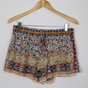 Calypso Boutique Embroidered Tassel Shorts